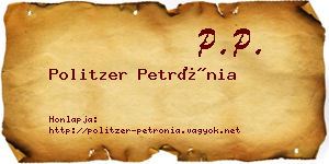 Politzer Petrónia névjegykártya
